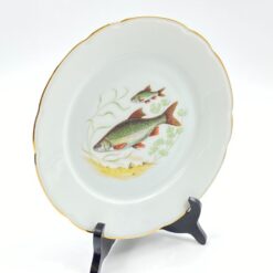 Porcelianinė “Limoges” lėkštė su žuvies atvaizdu 21,5×21,5×2 cm