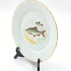 Porcelianinė “Limoges” lėkštė su žuvies atvaizdu 21,5×21,5×2 cm