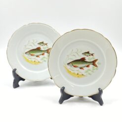 Porcelianinė “Limoges” lėkštė su žuvies atvaizdu 21,5×21,5×2 cm