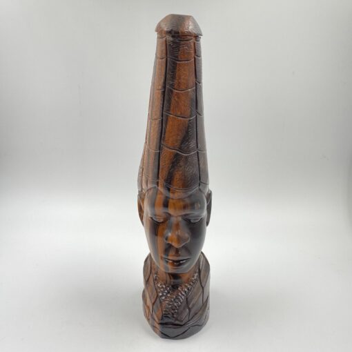 Medinis afrikietiškas biustas – statula 14x11x42 cm