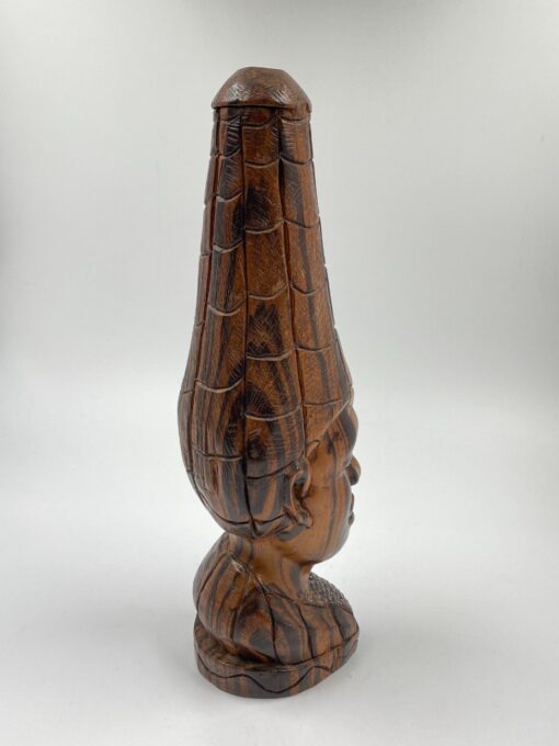 Medinis afrikietiškas biustas – statula 14x11x42 cm