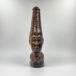 Medinis afrikietiškas biustas – statula 14x11x42 cm