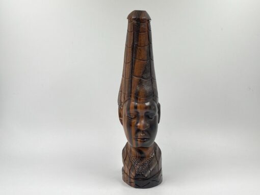 Medinis afrikietiškas biustas – statula 14x11x42 cm