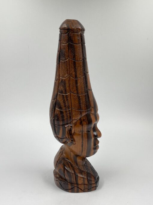 Medinis afrikietiškas biustas – statula 14x11x42 cm