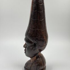 Medinis afrikietiškas biustas – statula 14x11x42 cm