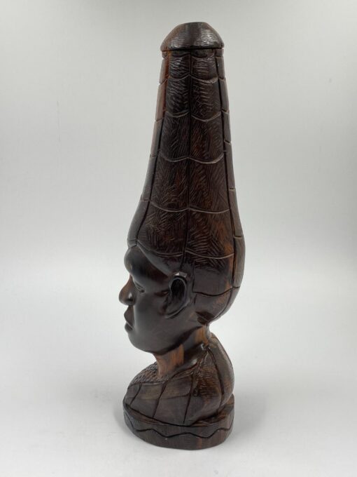 Medinis afrikietiškas biustas – statula 14x11x42 cm