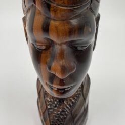 Medinis afrikietiškas biustas – statula 14x11x42 cm