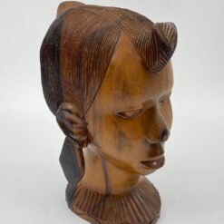 Medinis afrikietiškas biustas – statula 21x18x31 cm