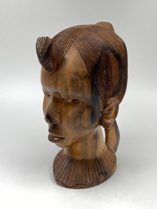 Medinis afrikietiškas biustas – statula 21x18x31 cm