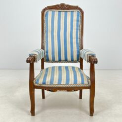 Ąžuolinis reguliuojamo atlošo krėslas su gobelenu 62-104x65x114 cm, 44 cm