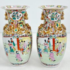 Keramikinė, rankomis tapyta rytietiška vaza 24x24x46,5 cm