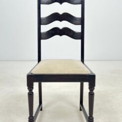 Ąžuolinių kėdžių su šviesaus gobeleno sėdimosiomis dalimis 6 vnt. komplektas 48x46x103 cm, 46 cm