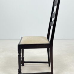 Ąžuolinių kėdžių su šviesaus gobeleno sėdimosiomis dalimis 6 vnt. komplektas 48x46x103 cm, 46 cm