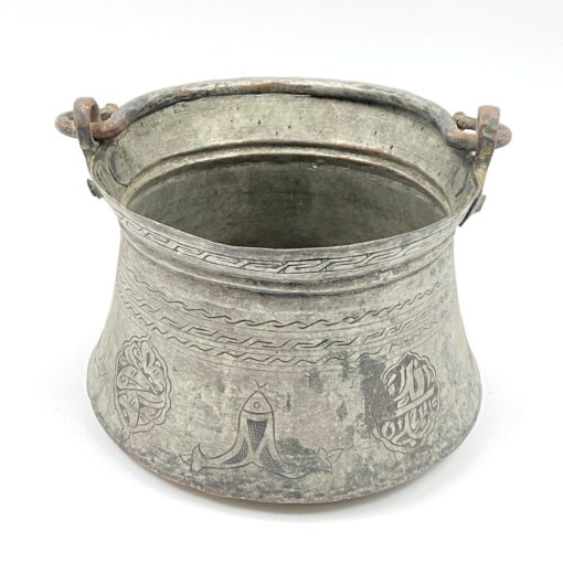 Metalinis graviruotas Vidurinių Rytų kibirėlis 23x24x18 cm, 32 cm