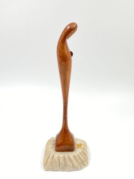 Medinė Švč. Mergelės Marijos statula ant akmeninio postamento 12x11x34 cm