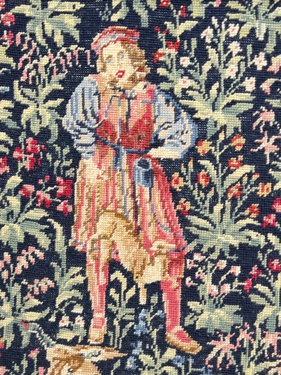 DJ0432-gobelenai-6 Rankų darbo Viduramžių tematikos gobelenas ąžuoliniame rėme 127x97x11 cm