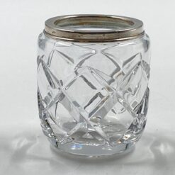 Krištolinis indelis su sidabruoto metalo kraštu 6x6x7 cm