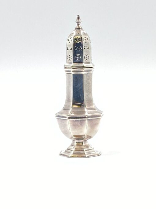 “Mappin & Webb” sidabruoto metalo prieskoninė 7x7x17 cm