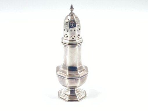 “Mappin & Webb” sidabruoto metalo prieskoninė 7x7x17 cm