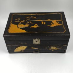 Japoniška medinė lakuota rašymo dėžutė 26x41x18,5 cm