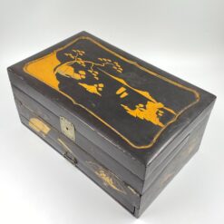 Japoniška medinė lakuota rašymo dėžutė 26x41x18,5 cm