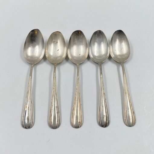 Sidabruoto metalo valgomieji šaukštai 5 vnt. komplektas 4×17,5×2 cm