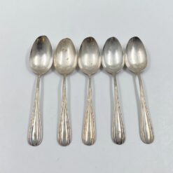 Sidabruoto metalo valgomieji šaukštai 5 vnt. komplektas 4×17,5×2 cm