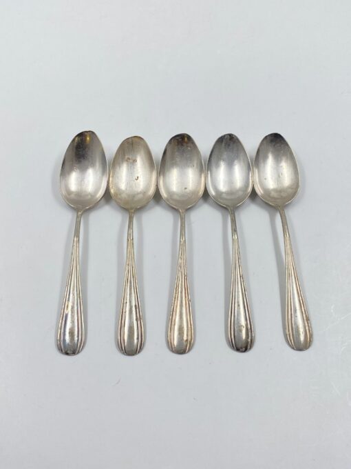 Sidabruoto metalo valgomieji šaukštai 5 vnt. komplektas 4×17,5×2 cm