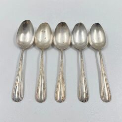 Sidabruoto metalo valgomieji šaukštai 5 vnt. komplektas 4×17,5×2 cm