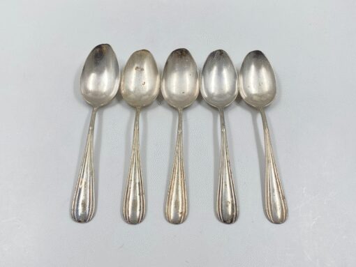 Sidabruoto metalo valgomieji šaukštai 5 vnt. komplektas 4×17,5×2 cm