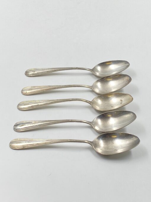 Sidabruoto metalo valgomieji šaukštai 5 vnt. komplektas 4×17,5×2 cm