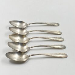 Sidabruoto metalo valgomieji šaukštai 5 vnt. komplektas 4×17,5×2 cm