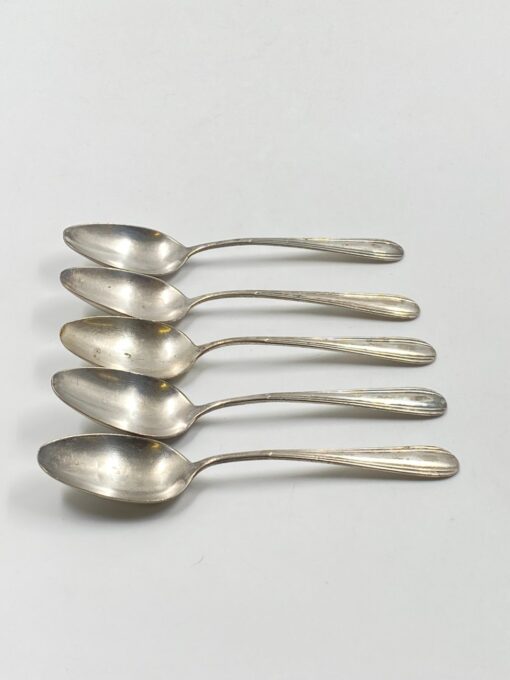 Sidabruoto metalo valgomieji šaukštai 5 vnt. komplektas 4×17,5×2 cm