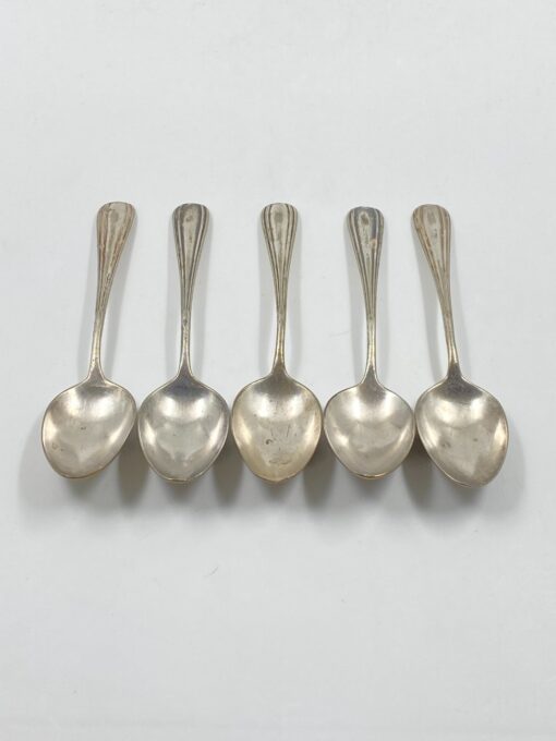 Sidabruoto metalo valgomieji šaukštai 5 vnt. komplektas 4×17,5×2 cm