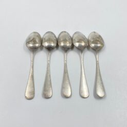 Sidabruoto metalo valgomieji šaukštai 5 vnt. komplektas 4×17,5×2 cm
