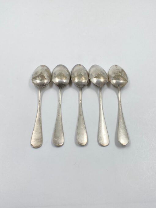Sidabruoto metalo valgomieji šaukštai 5 vnt. komplektas 4×17,5×2 cm