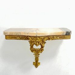 Miniatiūrinė žalvarinė konsolė – lentyna su akmeniu 19x40x33 cm