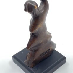 Bronzinė statula “Šokėjas” ant medinio postamento 6,5×6,5×12,5 cm