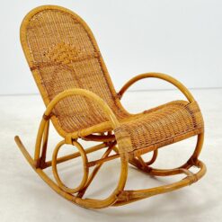 Bambukinis supamas krėslas su šiaudo pynimu 116x57x96 cm, 35 cm