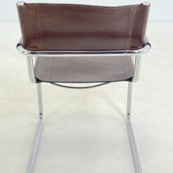 Bauhaus stiliaus metaliniai krėslai su oda 2 vnt. komplektas 56x56x80 cm, 45 cm
