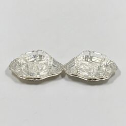 Stiklinis indelis su sidabruoto metalo padėkliuku 7,5×7,5×3 cm