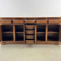 Ąžuolinė ilga keturių durų ir devynių stalčių komoda 60x271x116 cm