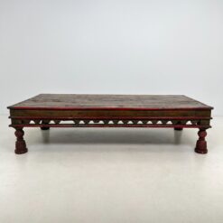 Marokietiško stiliaus senovinis, žemas, medinis kavos stalas 122x255x62 cm