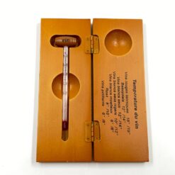 Vyno termometras medinėje dėžutėje 7,5×19,5×2,5 cm