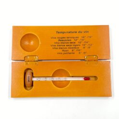 Vyno termometras medinėje dėžutėje 7,5×19,5×2,5 cm