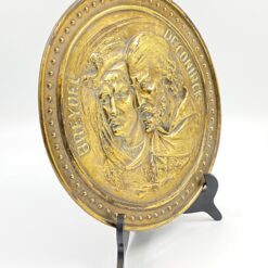 Žalvarinis bareljefas su Jan Breydel ir Pieter de Coninck atvaizdais 3x31x31 cm
