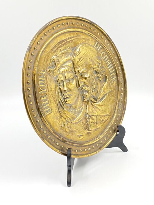 Žalvarinis bareljefas su Jan Breydel ir Pieter de Coninck atvaizdais 3x31x31 cm