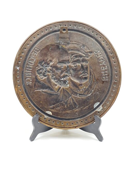 Žalvarinis bareljefas su Jan Breydel ir Pieter de Coninck atvaizdais 3x31x31 cm