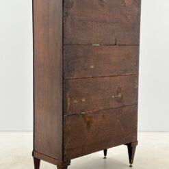 Bydermejerio stiliaus raudonmedžio vitrina, inkrustuota žalvariu 39x91x151 cm