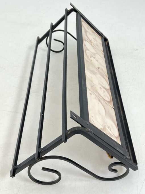 Vintažinė metalinė sieninė kabykla su keramikinėmis plytelėmis 24x70x26 cm